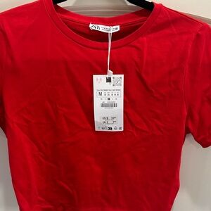 Zara Vibrant Red Short Sleeve Tee